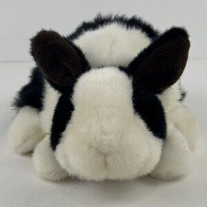 Black and White Rabbit Plush Hand Puppet Soft Fuzzy 8" x 6" Kids Toy Educational